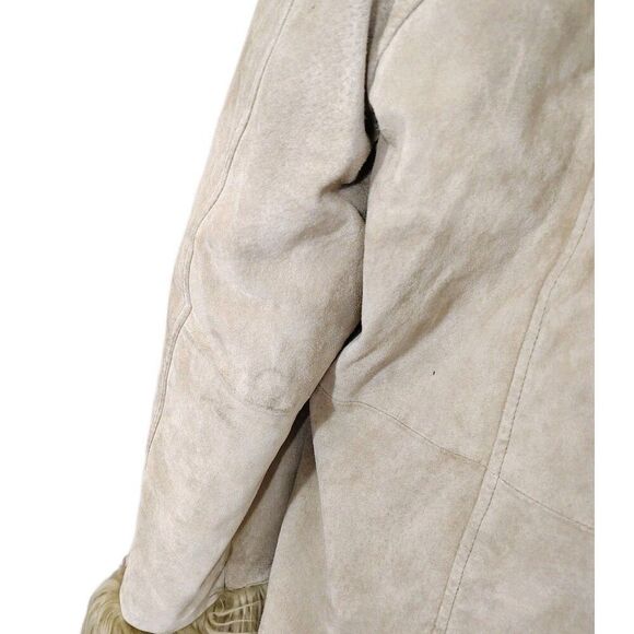 Vintage Y2K Penny Lane Faux Fur Trim Suede Coat Womens Size XL Boho - Picture 7 of 16